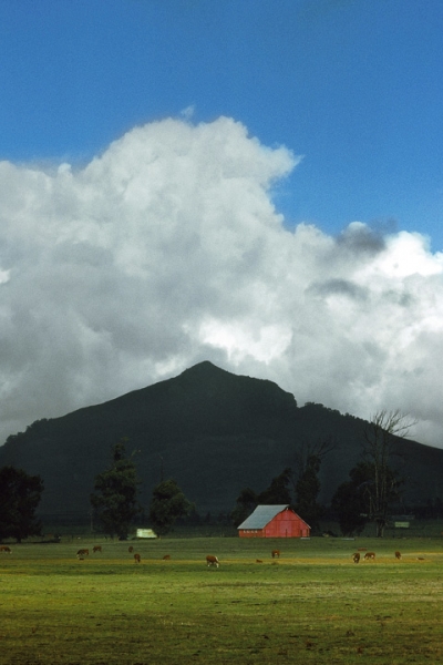 Red Barn and Peaks